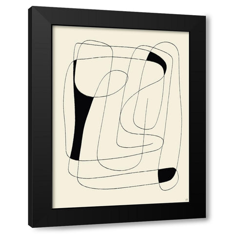 Lines To Fill 1 Black Modern Wood Framed Art Print by Line and Brush