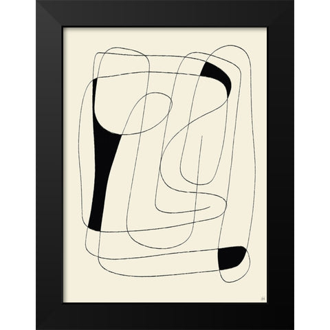 Lines To Fill 1 Black Modern Wood Framed Art Print by Line and Brush