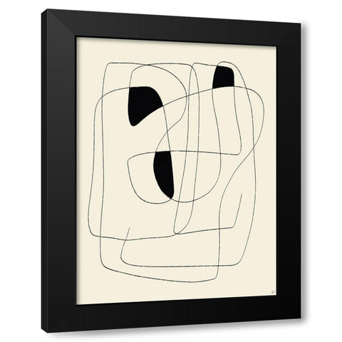 Lines To Fill 2 Black Modern Wood Framed Art Print by Line and Brush