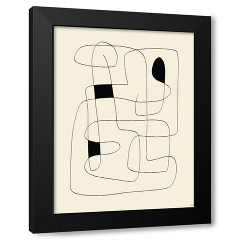 Lines To Fill 4 Black Modern Wood Framed Art Print by Line and Brush