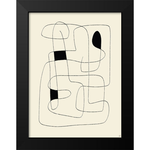 Lines To Fill 4 Black Modern Wood Framed Art Print by Line and Brush