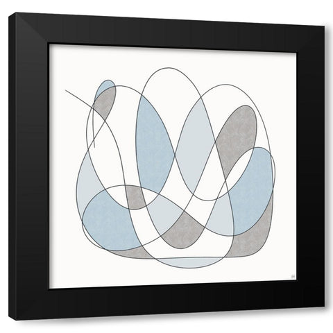 Smooth Wanders 1 Black Modern Wood Framed Art Print with Double Matting by Line and Brush