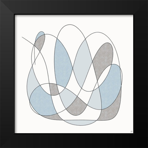 Smooth Wanders 1 Black Modern Wood Framed Art Print by Line and Brush