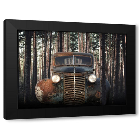 Rusted Chevrolet  Black Modern Wood Framed Art Print with Double Matting by Hutchison, Lori
