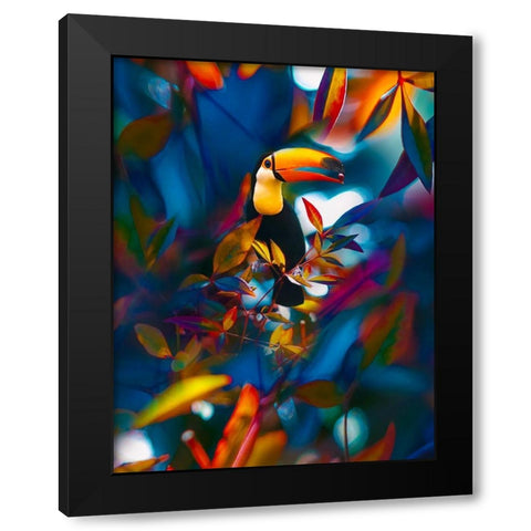 Toucan Tropics Black Modern Wood Framed Art Print by Love Grams