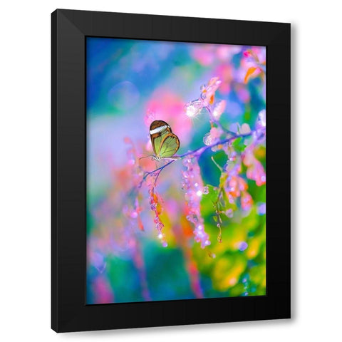 Glitter Garden Black Modern Wood Framed Art Print by Love Grams