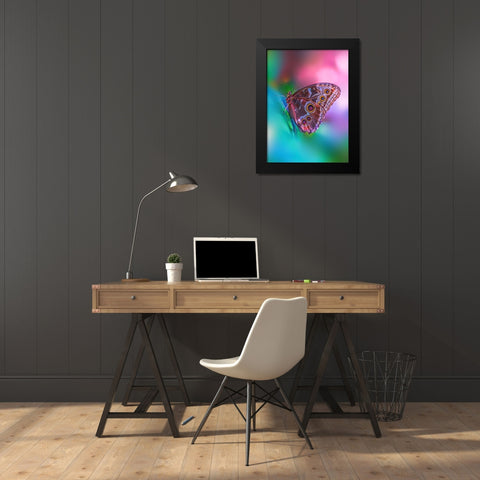 Hazy Butterfly Black Modern Wood Framed Art Print by Love Grams