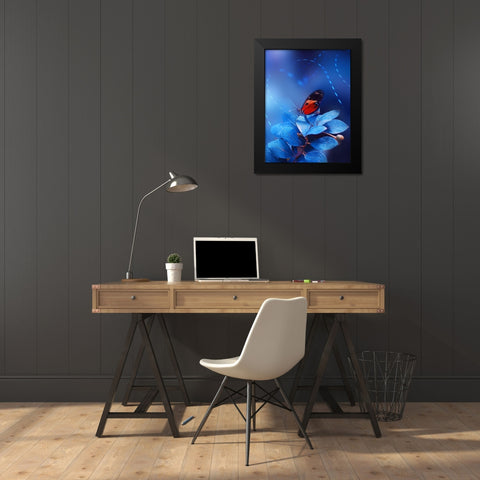 Neon Trails Black Modern Wood Framed Art Print by Love Grams