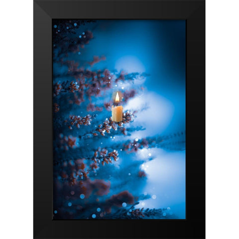 Winter Glow Black Modern Wood Framed Art Print by Love Grams