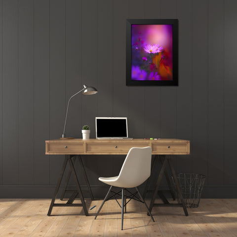 Cosmos in Purple Black Modern Wood Framed Art Print by Love Grams