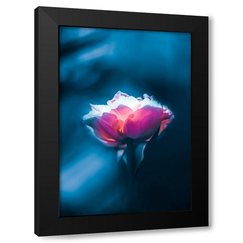 Neon Fantasy Black Modern Wood Framed Art Print by Love Grams