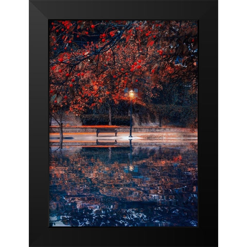 Along the Canal Black Modern Wood Framed Art Print by Love Grams