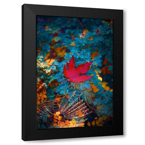 Falling Black Modern Wood Framed Art Print by Love Grams