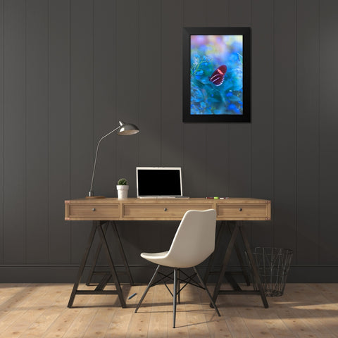 Forget Me Not Black Modern Wood Framed Art Print by Love Grams