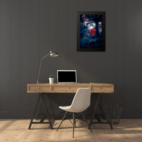 Night of the Poppy Black Modern Wood Framed Art Print by Love Grams