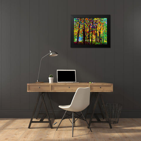 Standing Room Only Black Modern Wood Framed Art Print by Budan, Mandy