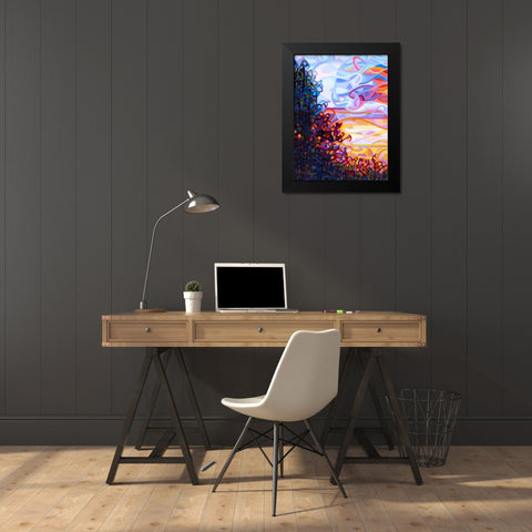 Crescendo Black Modern Wood Framed Art Print by Budan, Mandy
