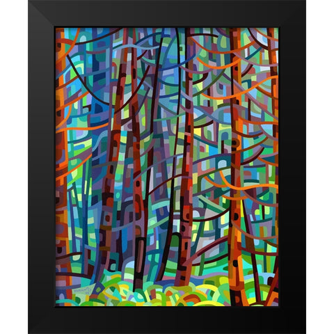 In A Pine Forest Black Modern Wood Framed Art Print by Budan, Mandy