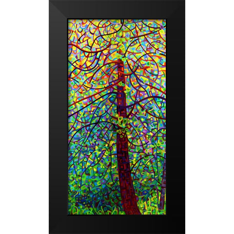 Kaleidoscope Black Modern Wood Framed Art Print by Budan, Mandy
