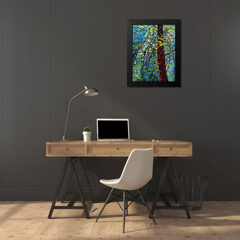 Pine Sprites Black Modern Wood Framed Art Print by Budan, Mandy