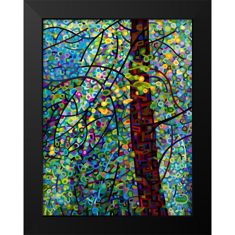 Pine Sprites Black Modern Wood Framed Art Print by Budan, Mandy