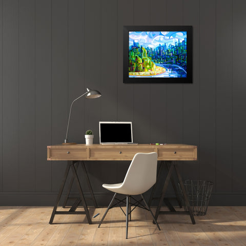 July Progression Black Modern Wood Framed Art Print by Budan, Mandy