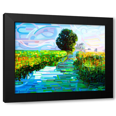 Ebb And Flow Black Modern Wood Framed Art Print with Double Matting by Budan, Mandy