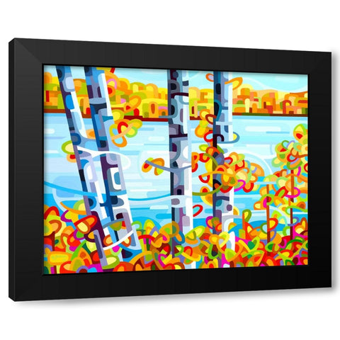 Lakeside Black Modern Wood Framed Art Print by Budan, Mandy