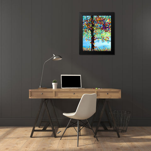 Along The River Black Modern Wood Framed Art Print by Budan, Mandy