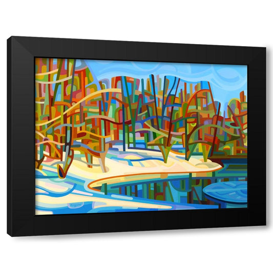 Winter Warmth Black Modern Wood Framed Art Print by Budan, Mandy
