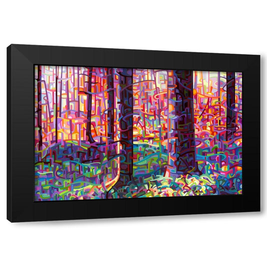 Forest Tapestry Black Modern Wood Framed Art Print by Budan, Mandy