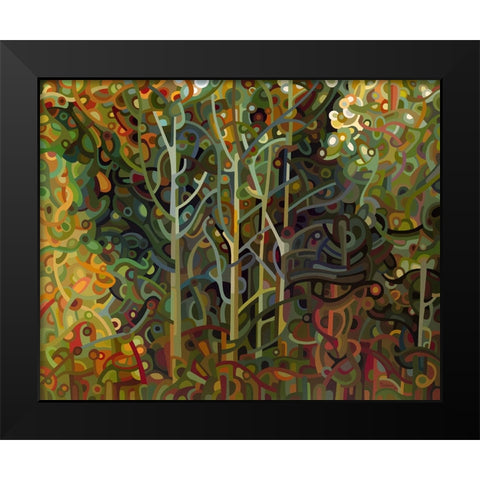 Verdigris Black Modern Wood Framed Art Print by Budan, Mandy