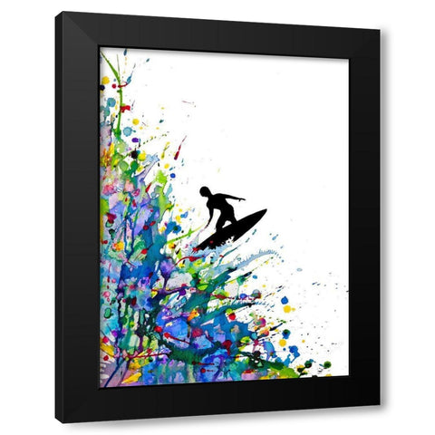 A Pollocks Point Break Black Modern Wood Framed Art Print by Allante, Marc