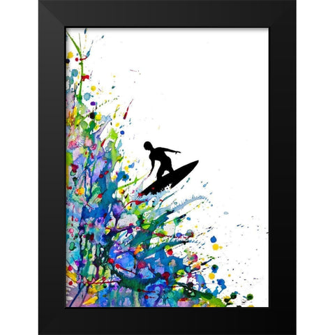 A Pollocks Point Break Black Modern Wood Framed Art Print by Allante, Marc