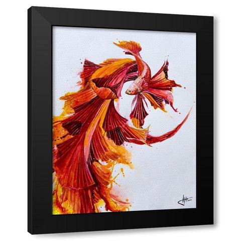 Ignite Vertical Black Modern Wood Framed Art Print with Double Matting by Allante, Marc