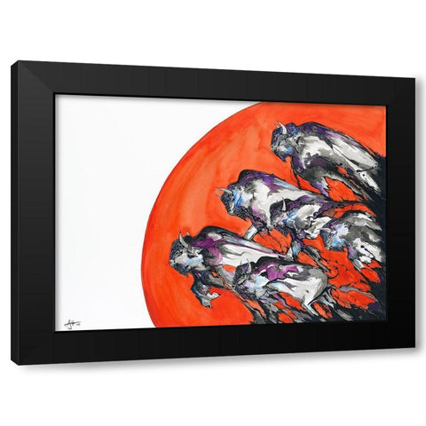 Out Of A Rising Sun Black Modern Wood Framed Art Print with Double Matting by Allante, Marc