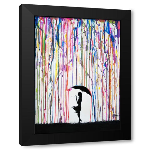 Persephone Black Modern Wood Framed Art Print with Double Matting by Allante, Marc