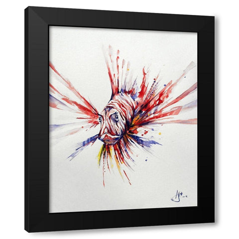 Pterois Black Modern Wood Framed Art Print by Allante, Marc