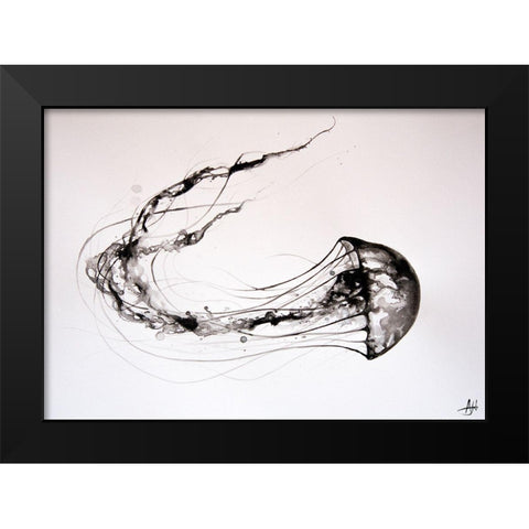 Thats No Moon Black Modern Wood Framed Art Print by Allante, Marc