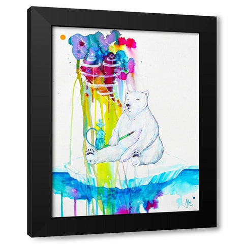 Mint Black Modern Wood Framed Art Print by Allante, Marc