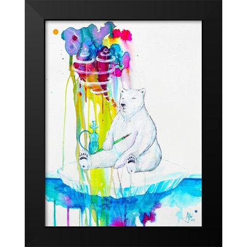 Mint Black Modern Wood Framed Art Print by Allante, Marc