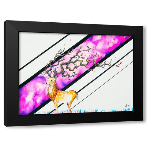 Alastor Black Modern Wood Framed Art Print with Double Matting by Allante, Marc