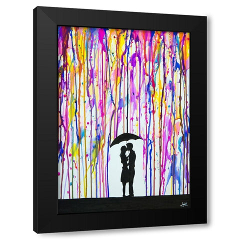 Lavender Black Modern Wood Framed Art Print by Allante, Marc