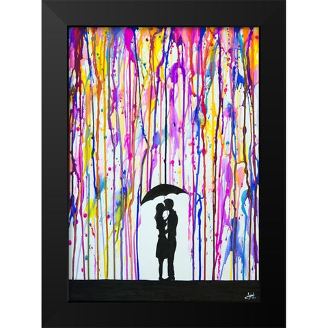 Lavender Black Modern Wood Framed Art Print by Allante, Marc