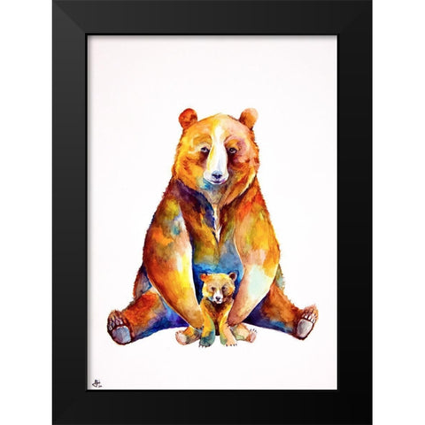 Bear Necessities Black Modern Wood Framed Art Print by Allante, Marc