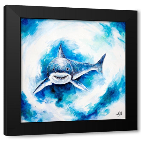 Signal 8 Black Modern Wood Framed Art Print by Allante, Marc