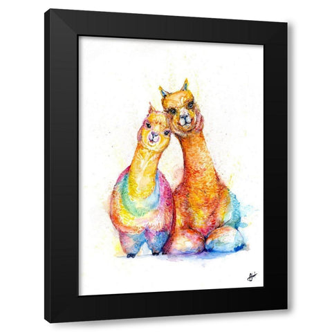 PackaAlpaca Black Modern Wood Framed Art Print by Allante, Marc