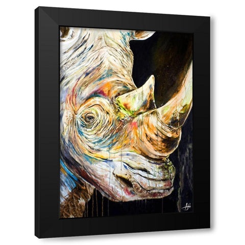 Unicorn Black Modern Wood Framed Art Print with Double Matting by Allante, Marc