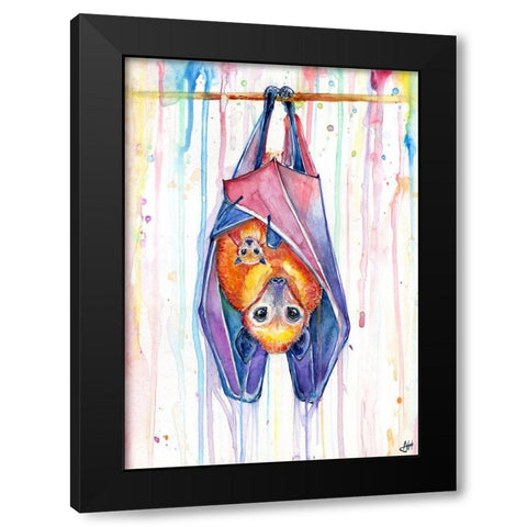 Buncha Bats Black Modern Wood Framed Art Print with Double Matting by Allante, Marc