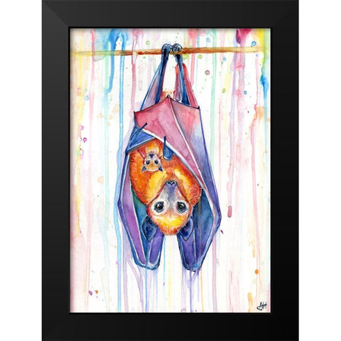Buncha Bats Black Modern Wood Framed Art Print by Allante, Marc